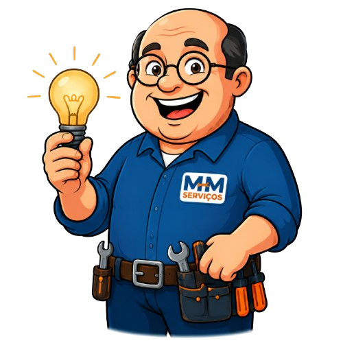 Mascote M&M Serviços — profissional de manutenção residencial